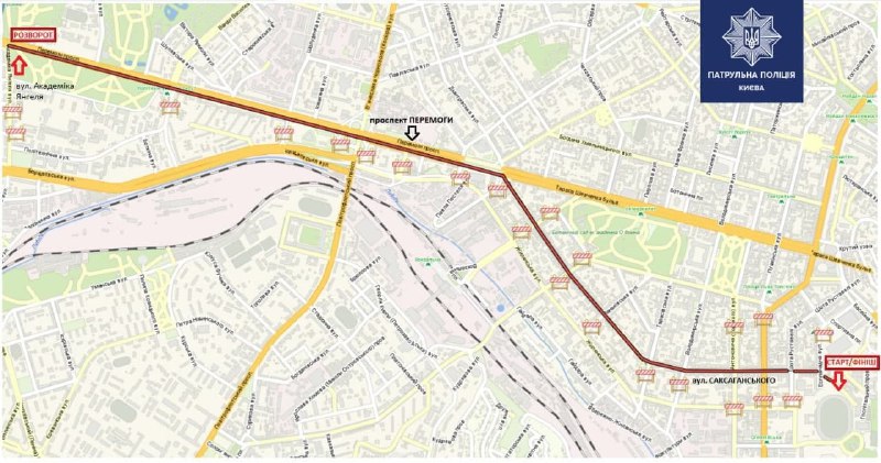 Завтра центр Киева отдадут марафонцам. Каким улицам ограничат движение (карта)